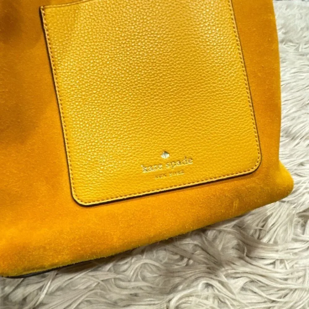 Kate Spade Yellow Suede Bucket Bag - Picture 6 of 11